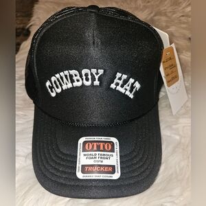 Cowboy Hat Trucker Hat - Black